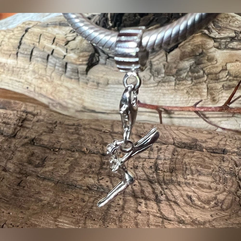 925 European Charm Hanger Dangle Fairy Sterling Silver Magical Bead Charm Hanger